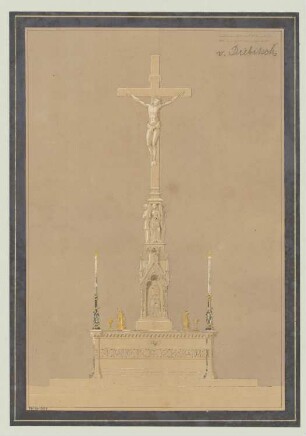 Altar Monatskonkurrenz Mai 1843: Aufriss Vorderansicht