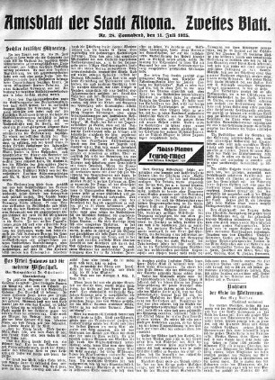 Nummer 28. Zweites Blatt. : Sonnabend, den 11. Juli 1925