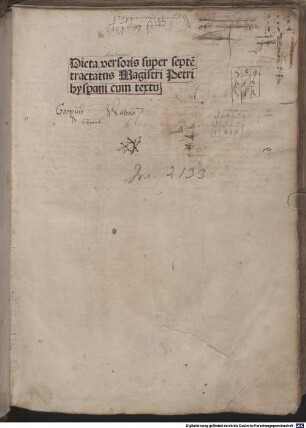 Dicta super septem tractatus Summularum Petri Hispani cum textu
