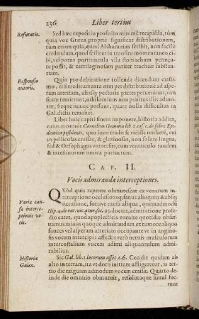 Cap. II. Vocis admirandæ interceptiones.