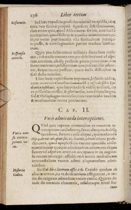 Cap. II. Vocis admirandæ interceptiones.