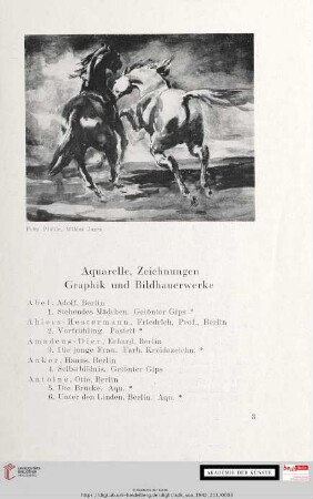 Aquarelle, Zeichnungen / Graphik und Bildhauerwerke