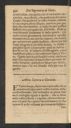 Altra Lettera a Clorinda.