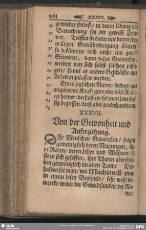 XXXVII. Von der Gewonheit und Auferziehung