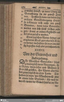 XXXVII. Von der Gewonheit und Auferziehung