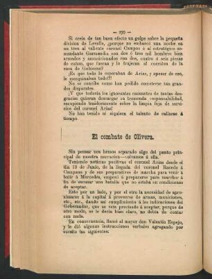 El combate de Olivera