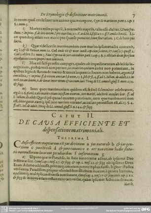 Caput II. De Causa Efficiente Et dispensatione matrimoniali