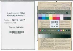 Entnazifizierung Wilhelm Aus Dem Siepen , geb. 04.03.1879 (Schreiner)