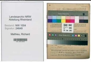 Entnazifizierung Richard Mathieu , geb. 14.08.1902 (Brenner)