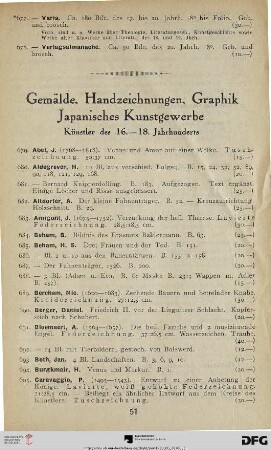 Gemälde, Handzeichnungen, Graphik, japanisches Kunstgewerbe (Nr. 679-815)