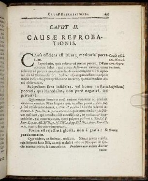 Caput II. Causæ Reprobationis.