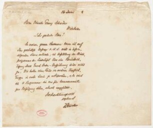 Brief an Franz Schreiber : 16.06.1908