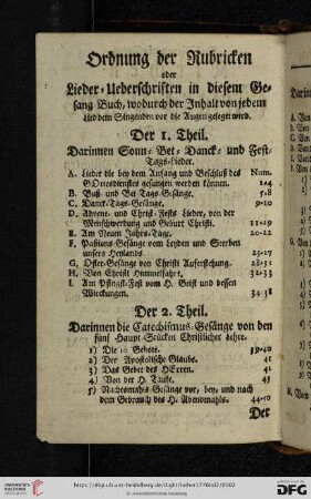 Ordnung der Rubricken