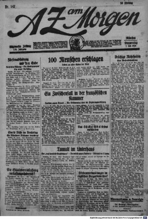 AZ am Abend : Allgemeine Zeitung ; Acht-Uhr-Abendblatt. Jg. 129. 1926, 1. 7. - 30. 11. = 359