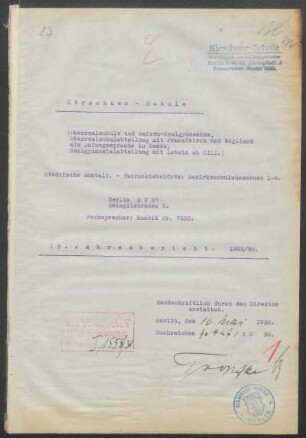 1929/30: Jahresbericht ... - 1929/30