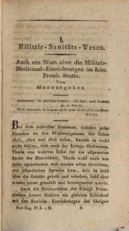Magazin für die gesammte Heilkunde : mit besonderer Beziehung auf d. allgemeine Sanitäts-Wesen im königl. preußischen Staate. 4. 1818