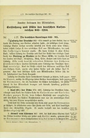 Zweiter Zeitraum des Mittelalters. Entstehung und Blüte des deutschen Kaiserreiches 843-1254