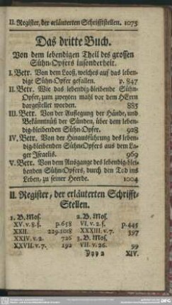 II. Register, der erläuterten Schrifftstellen