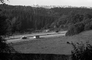 Wermelskirchen: Autobahn mit Blick auf Remscheid bei Wermelskirchen