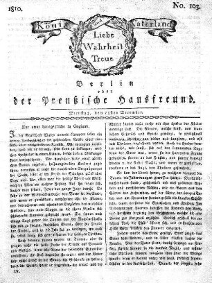 No. 103., 25sten December 1810