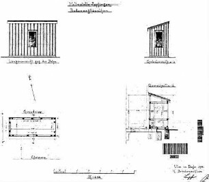 Äpfingen: Nebengebäude Bodenwaghäuschen Grundriss,Querschnitt,Ansichten