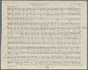 Mörike-Chorliederbuch, Excerpts, Coro, op.19, LüdD p.445 - BSB Mus.N. 119,79 : [caption title:] Mausfallensprüchlein // für Frauenchor