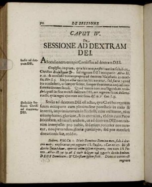Caput IV. De Sessione Ad Dextram Dei.