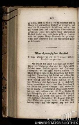 Vierundzwanzigstes Kapitel. Einige Bemerkungen über neuerfundene Verfahrungsarten