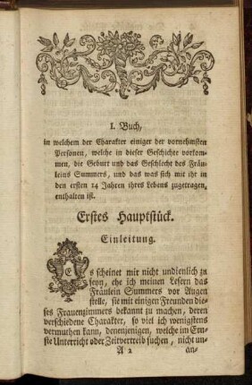 Erstes Hauptstück. Einleitung.
