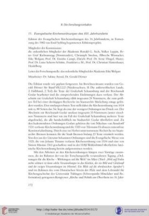 11. Evangelische Kirchenordnungen des XVI. Jahrhunderts
