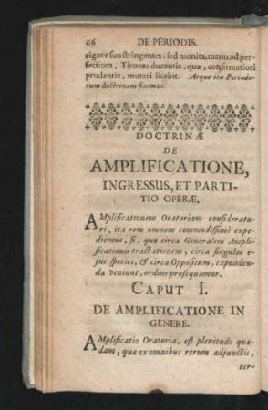 Doctrinae De Amplificatione, Ingressus, Et Partitio Operae.