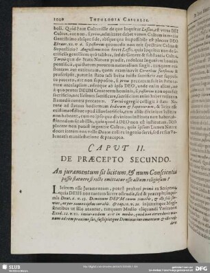 Caput II. De Praecepto Secundo