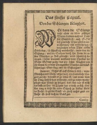 Das fünffte Capitel. Von der Schlangen Klugheit.