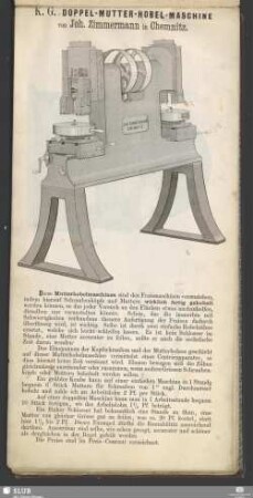K. G. Doppel-Mutter-Hobel-Maschine