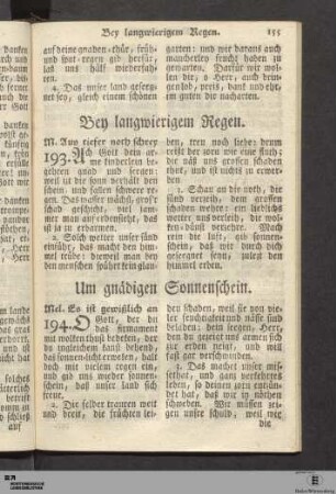Um gnädigen Sonnenschein.