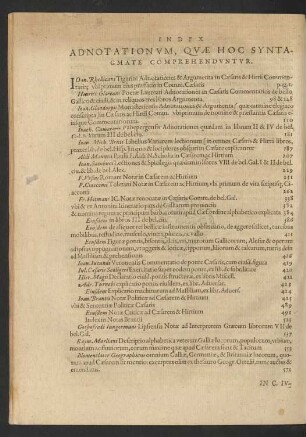 Index Adnotationum, Quae Hoc Syntagmate Comprehenduntur.