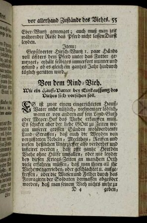 Wie ein Hauß-Vatter bey Einkauffung des Viehes sich vorsehen soll. - Melckerey-Kunst.