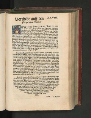 Vorrhede auff den Propheten Amos.