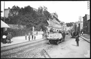 Stargard. Bahnhofstraße mit Pferdewagen