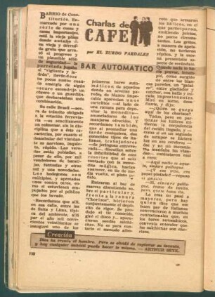 Bar automático : Charlas de cafe