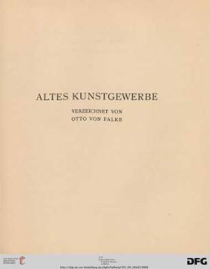 Altes Kunstgewerbe (Nr. 397-657)