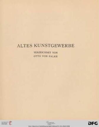 Altes Kunstgewerbe (Nr. 397-657)