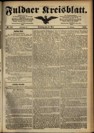 Ausgabe vom Dienstag, den 10. Mai 1910.