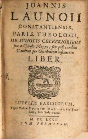 De scholis celebrioribus liber