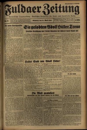 Erste Ausgabe vom Mittwoch, den 21. April 1937.