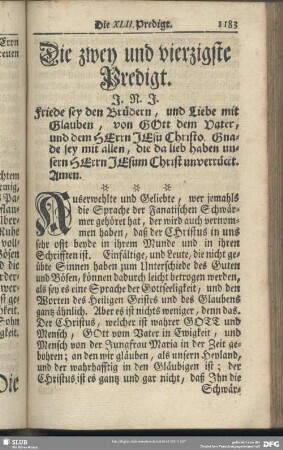 Die zwey und vierzigste Predigt