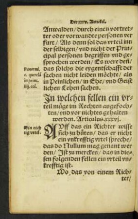 In welchen fellen ein urteil müge im Rechten angefochten ... werden. Articulus. xxxvi.