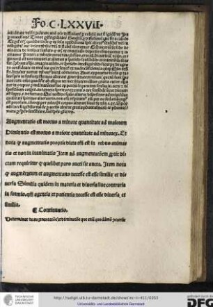 Augmentatio est motus a minore quantitate ad maiorem, diminutio est motus a maiore quantitate ad minorem...