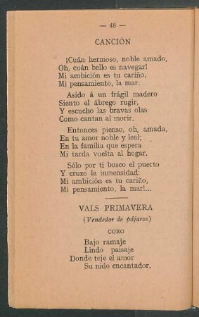 Vals primavera : (Vendedor de pájaros)