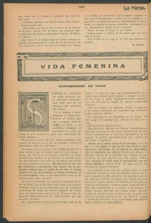 Vida femenina : Reformarse es vivir